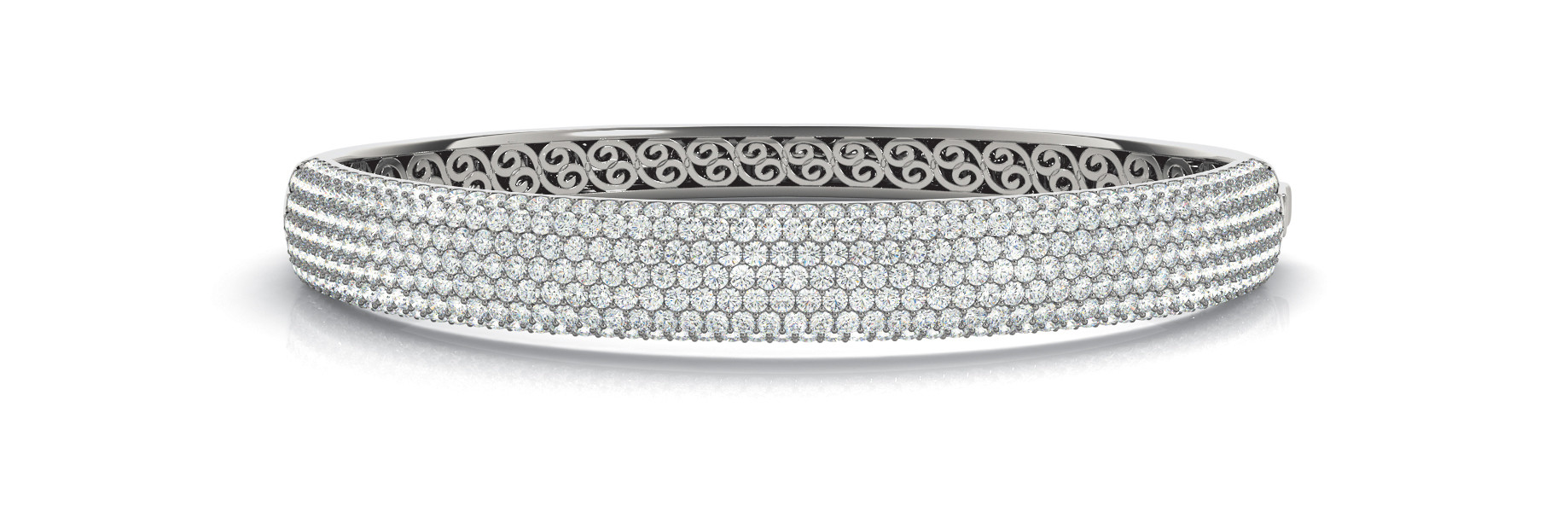 6.69 Ct Lab-Created Round Cut Vienna Diamond Bangles Bracelets in 9K White Gold