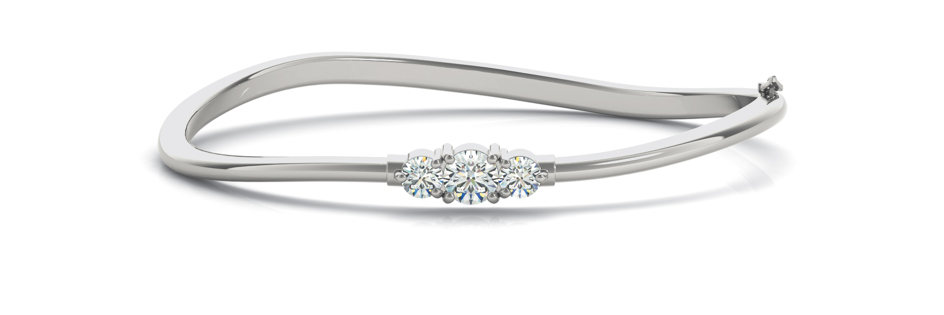 1 Ct Lab-Created Round Cut Noah Diamond Bangles Bracelets in Silver 925