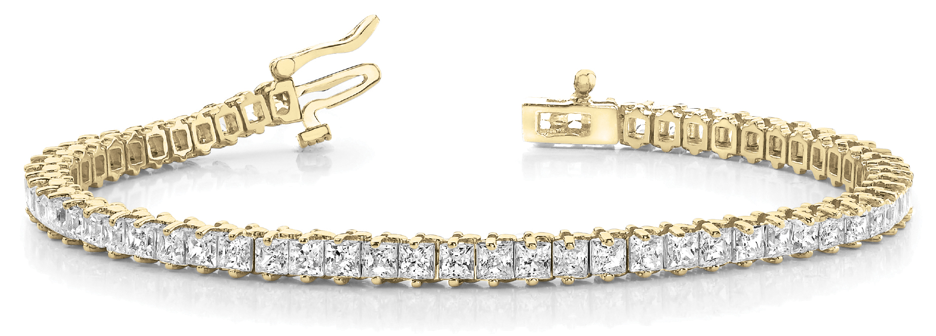 0.35 Ct Lab-Created Princess Cut Ahana Diamond Tennis Bracelets in Silver 925