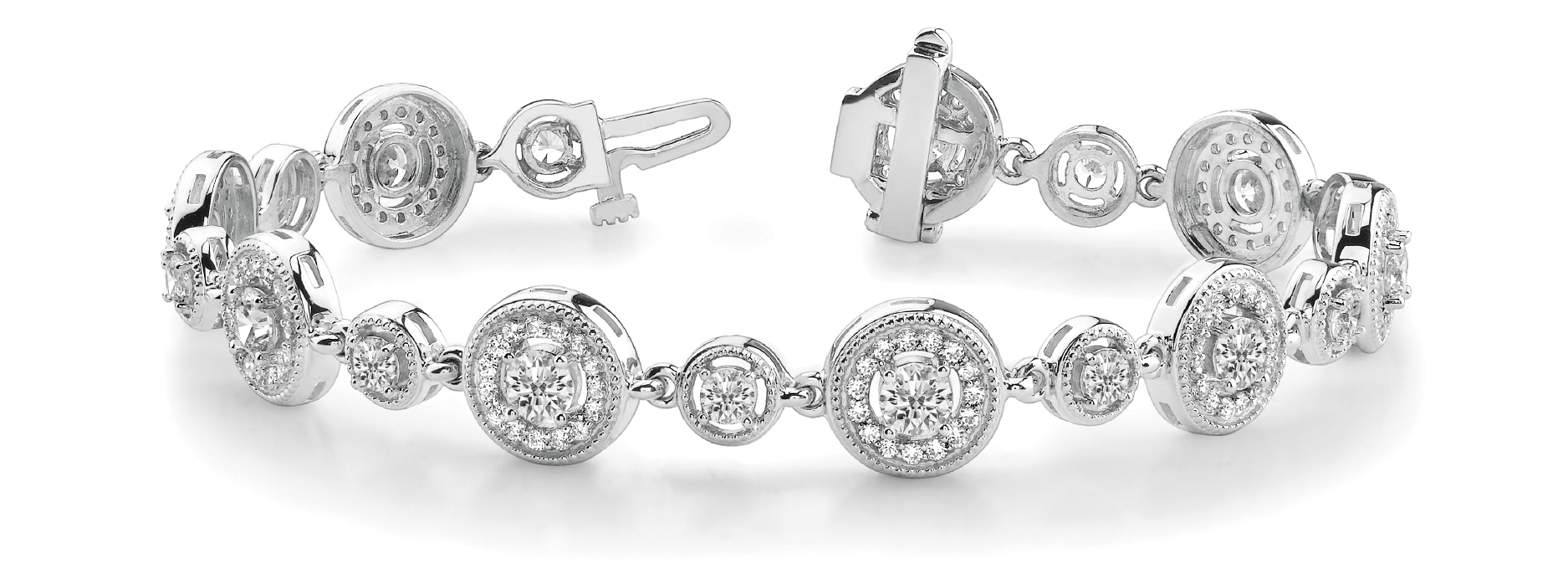 2.98 Ct Lab-Created Diamond Round Cut Rylee  Designer Bracelets in Silver 925