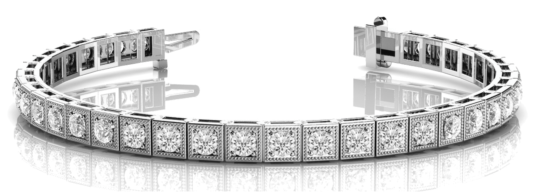 0.79 Ct Lab-Created Diamond Round Cut Katie  Designer Bracelets in Silver 925