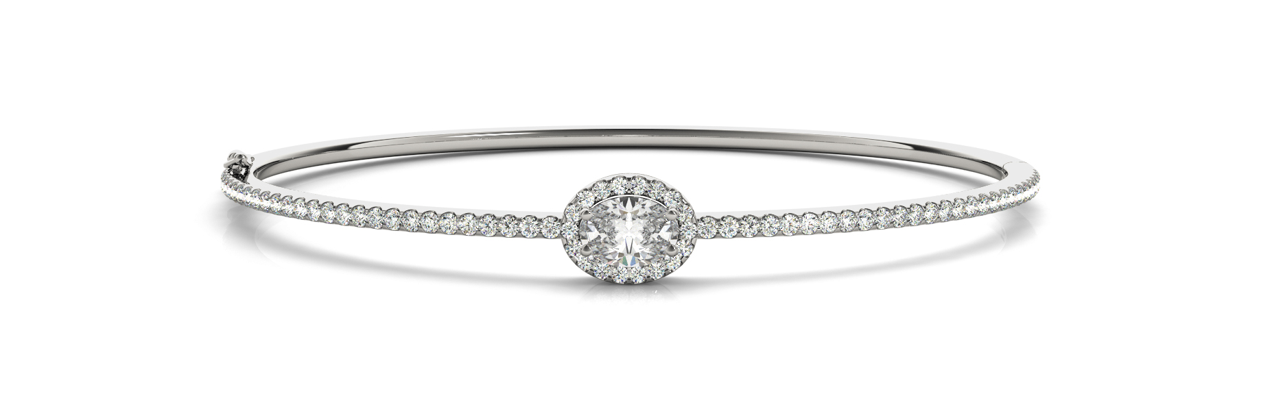 1.45 Ct Lab-Created Oval Cut Florence  Diamond Bangles Bracelets in Silver 925