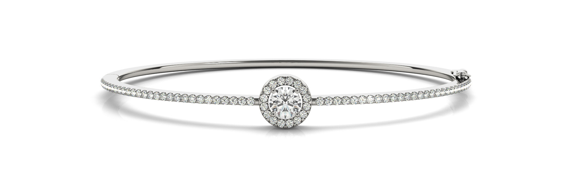 0.5 Ct Lab-Created Round Cut Vana  Diamond Bangles in Silver 925