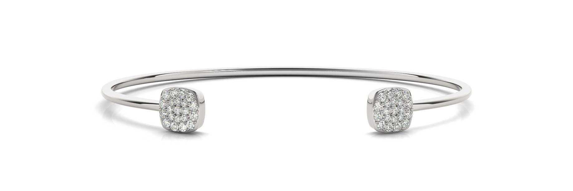 0.35 Ct Natural Round Cut Varshini Diamond Bangles in Silver 925