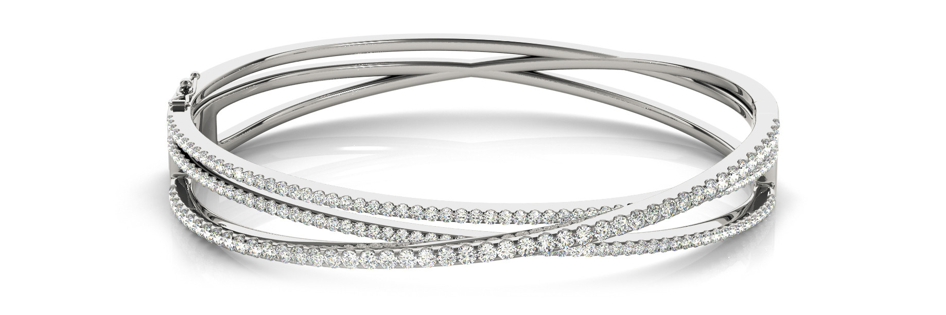 2.25 Ct Natural Round Cut Vasilisa  Diamond Bangles in Silver 925