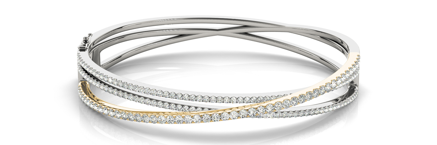 2.25 Ct Natural Round Cut Vasilisa  Diamond Bangles in Silver 925