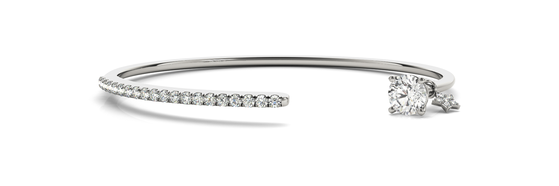 1.2 Ct Natural Round Cut Vyla  Diamond Bangles in Silver 925