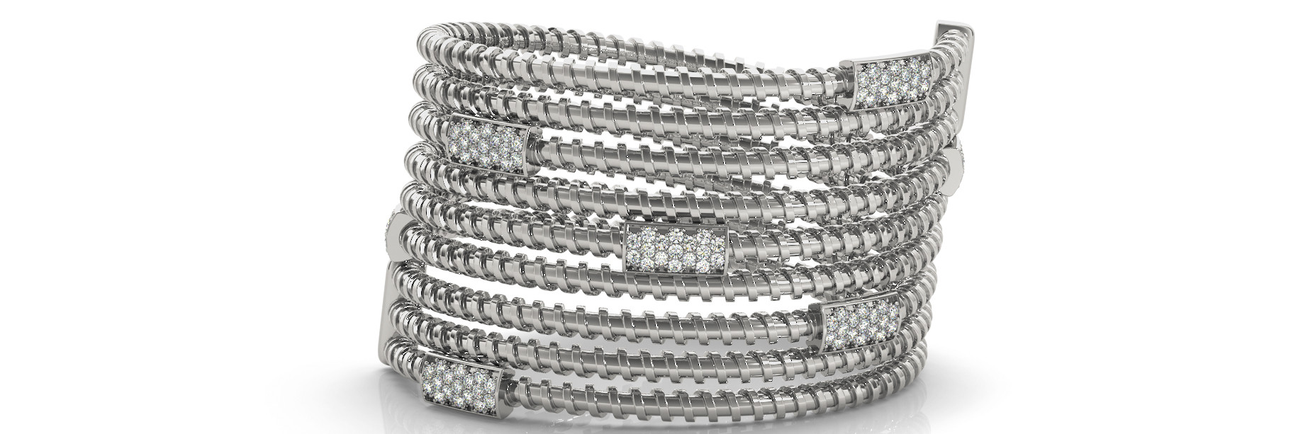 0.89 Ct Lab-Created Round Cut Nalani Diamond Bangles Bracelets in Silver 925