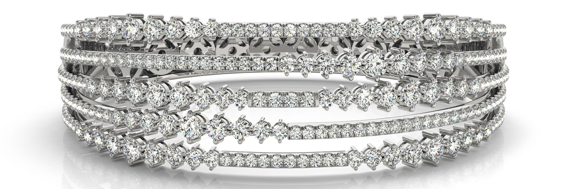 5.46 Ct Lab-Created Round Cut Jolene Diamond Bangles Bracelets in Silver 925