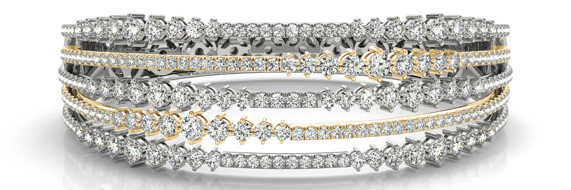 5.46 Ct Lab-Created Round Cut Jolene Diamond Bangles Bracelets in Silver 925