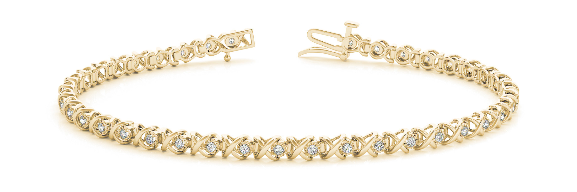 0.37 Ct Lab-Created Diamond Round Cut Eugenia Chain Bracelets in Silver 925