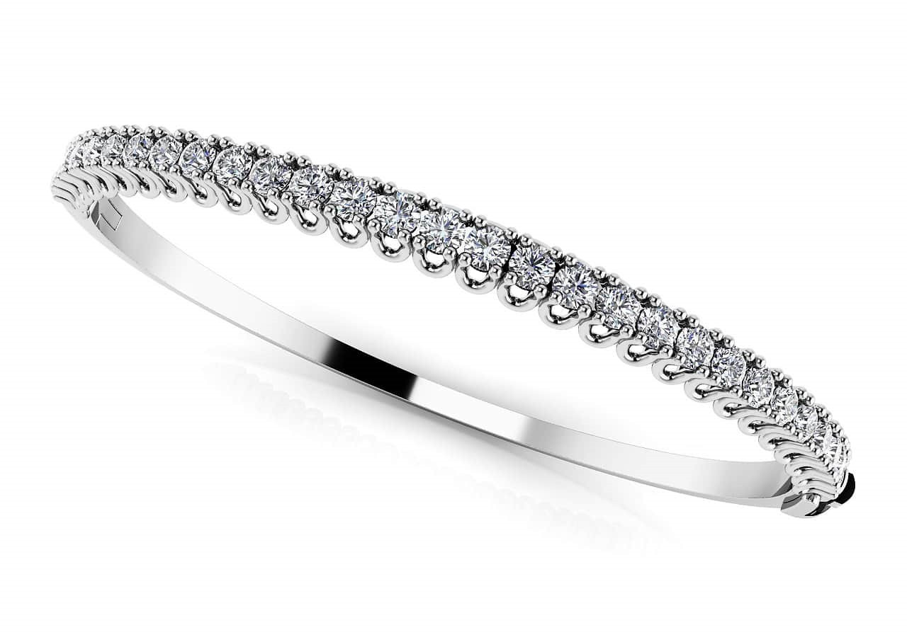 1 Ct Natural Round Cut Velma Diamond Bangles in Silver 925