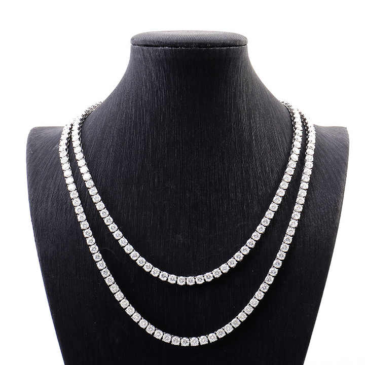 0.15 Ct Natural Round Cut Reena Diamond Necklaces in 18K White Gold