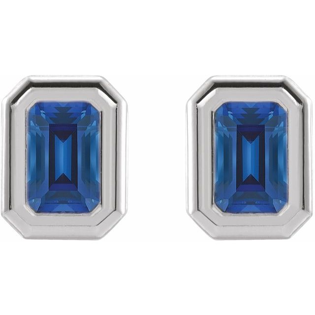 2.3 Ct Blue Sapphire Emerald Cut Torun  in Silver 925