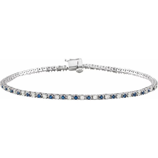 1.56 Ct Blue Sapphire Round Cut Tanyka  Bracelets in Silver 925