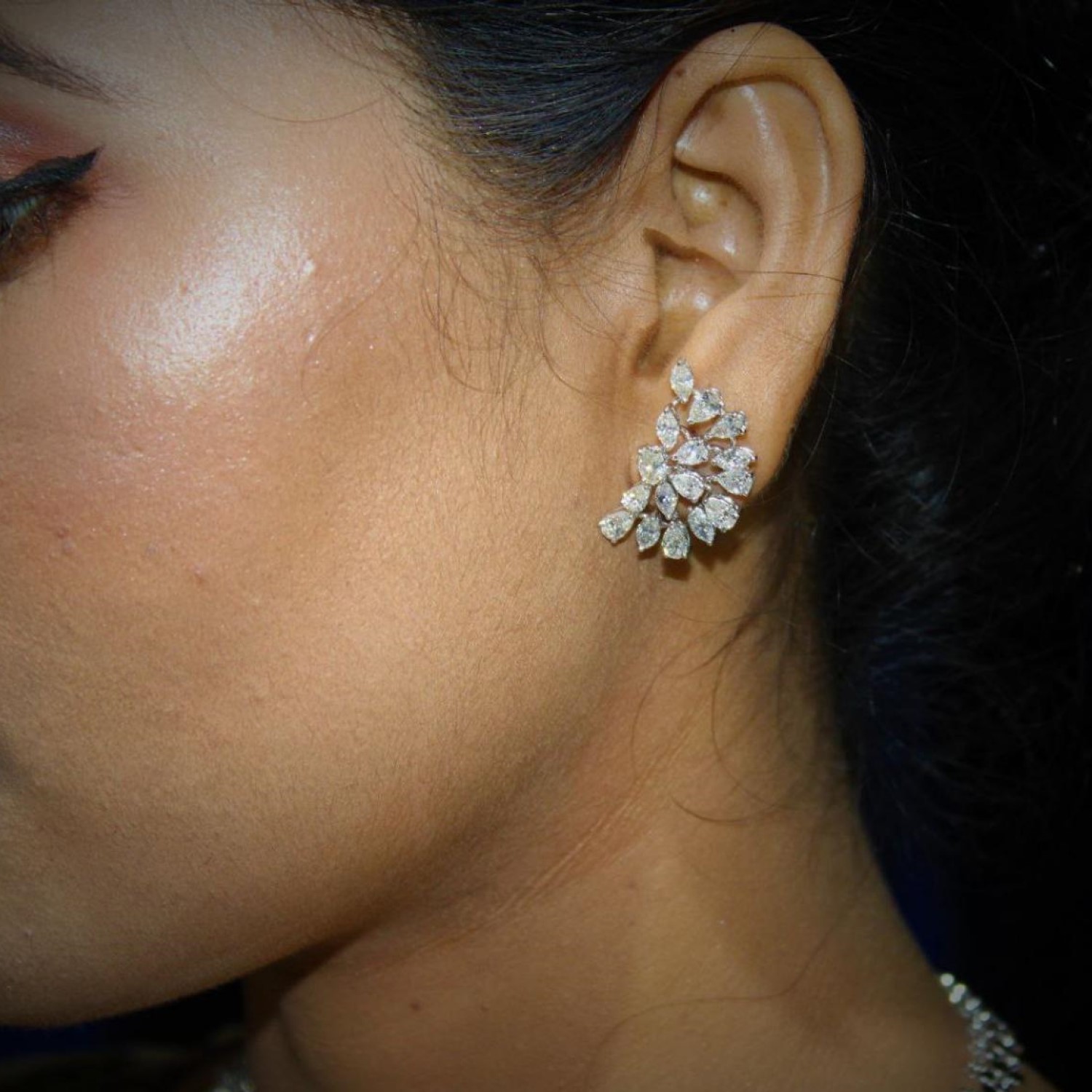 5.13 Carat Natural Cluster Diamond Earrings