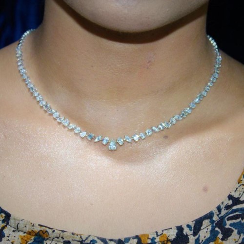 6.75 Carat Natural Diamond  Tennis Necklaces