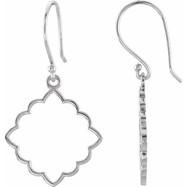 Baheela Diamond Sterling Silver Earrings in 9K White Gold