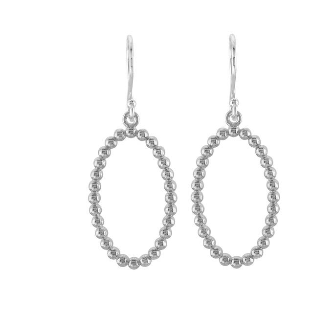  Broca Diamond Sterling Silver Earrings in 9K White Gold