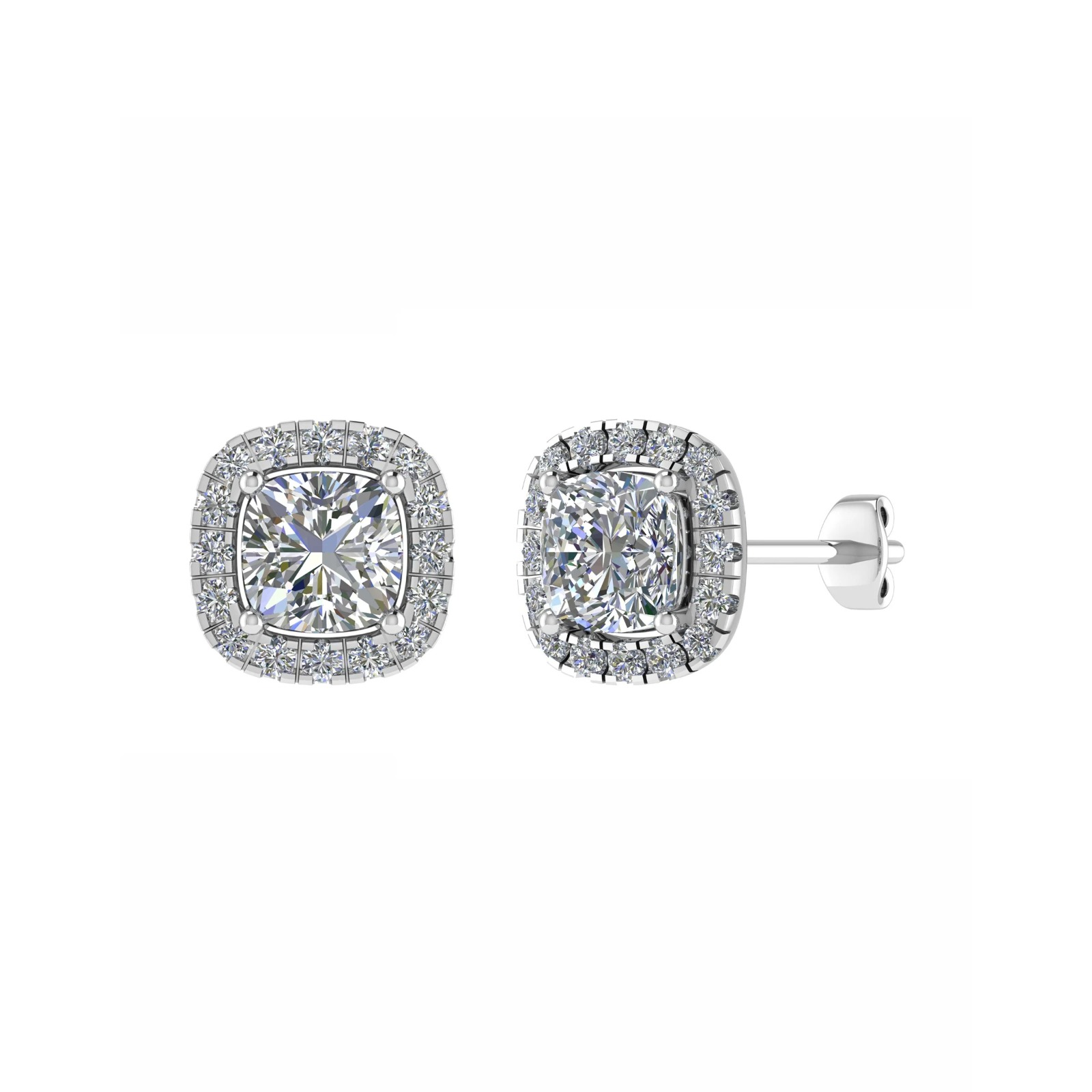 0.10 - 3.00 Carat Natural Halo Diamond Earrings