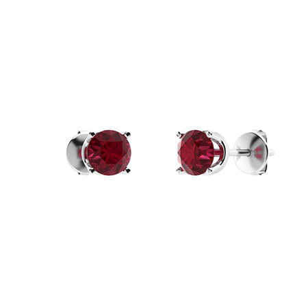 0.10 Carat Natural Ruby Diamond Earrings