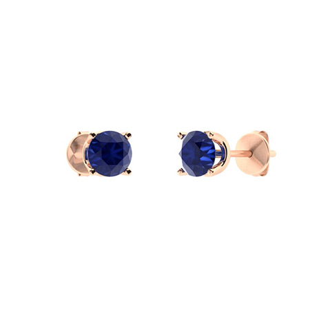 0.15 Ct Blue Sapphire Round Cut Badiha  in 9K White Gold