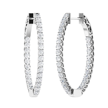 0.55 - 2.50 Carat Natural Hoop Diamond Earrings