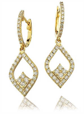 1.3 Ct Natural Round Cut Goldi  Women's Diamond Earrings in 9K White Gold