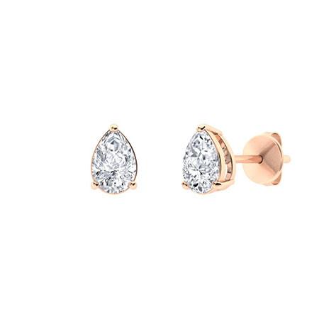 1 Ct Pear Cut Gretta  Moissanite Diamond Earrings in 9K White Gold