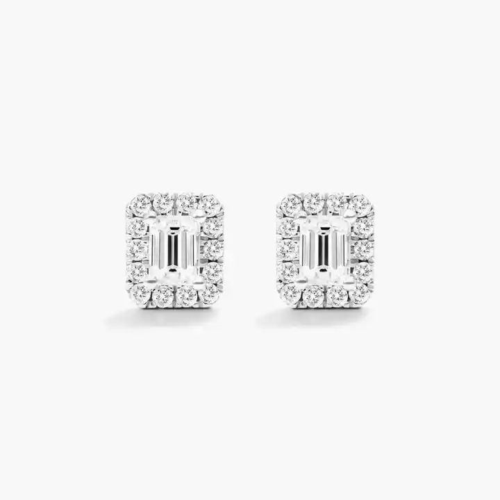 0.40 - 3.00 Carat Natural Halo Diamond Earrings