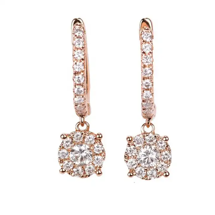 0.33 Carat Natural Hoop Diamond Earrings