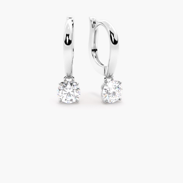 0.20 - 2.00 Carat Natural Hoop Diamond Earrings
