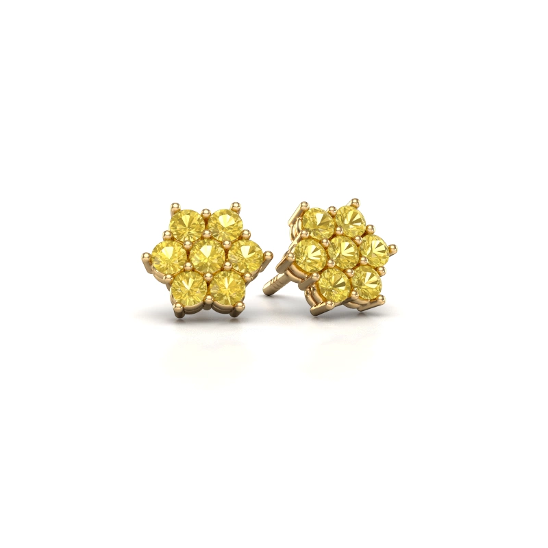 3.00 Carat Yellow Cluster Diamond Earrings