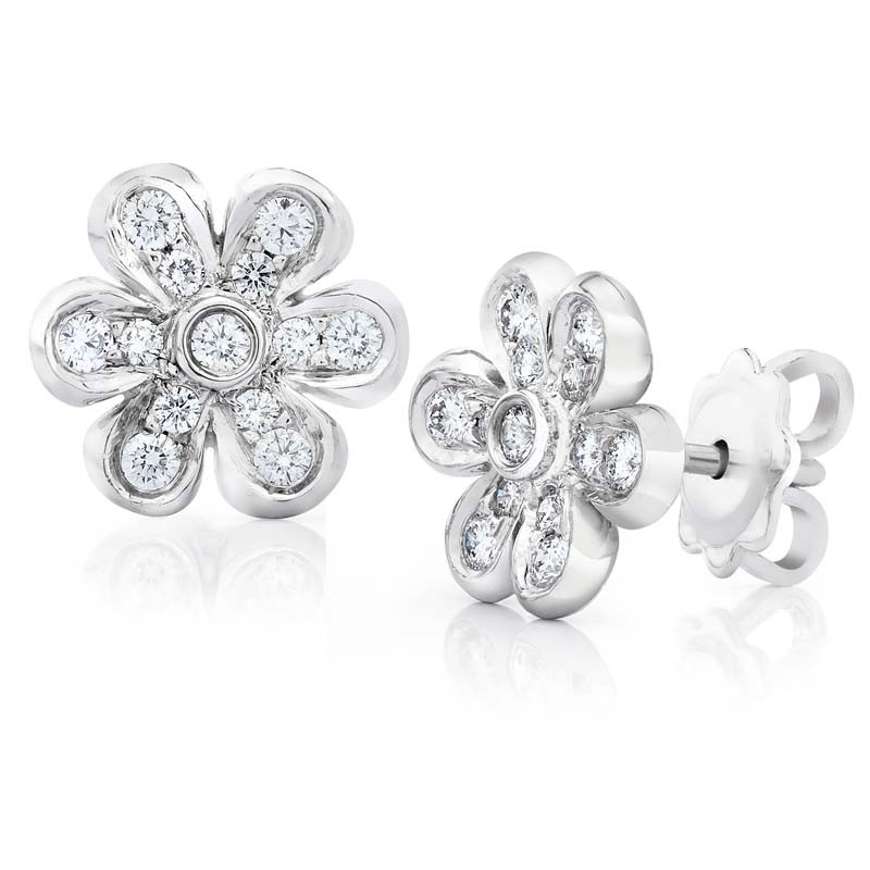 0.36 Carat Natural Cluster Diamond Earrings