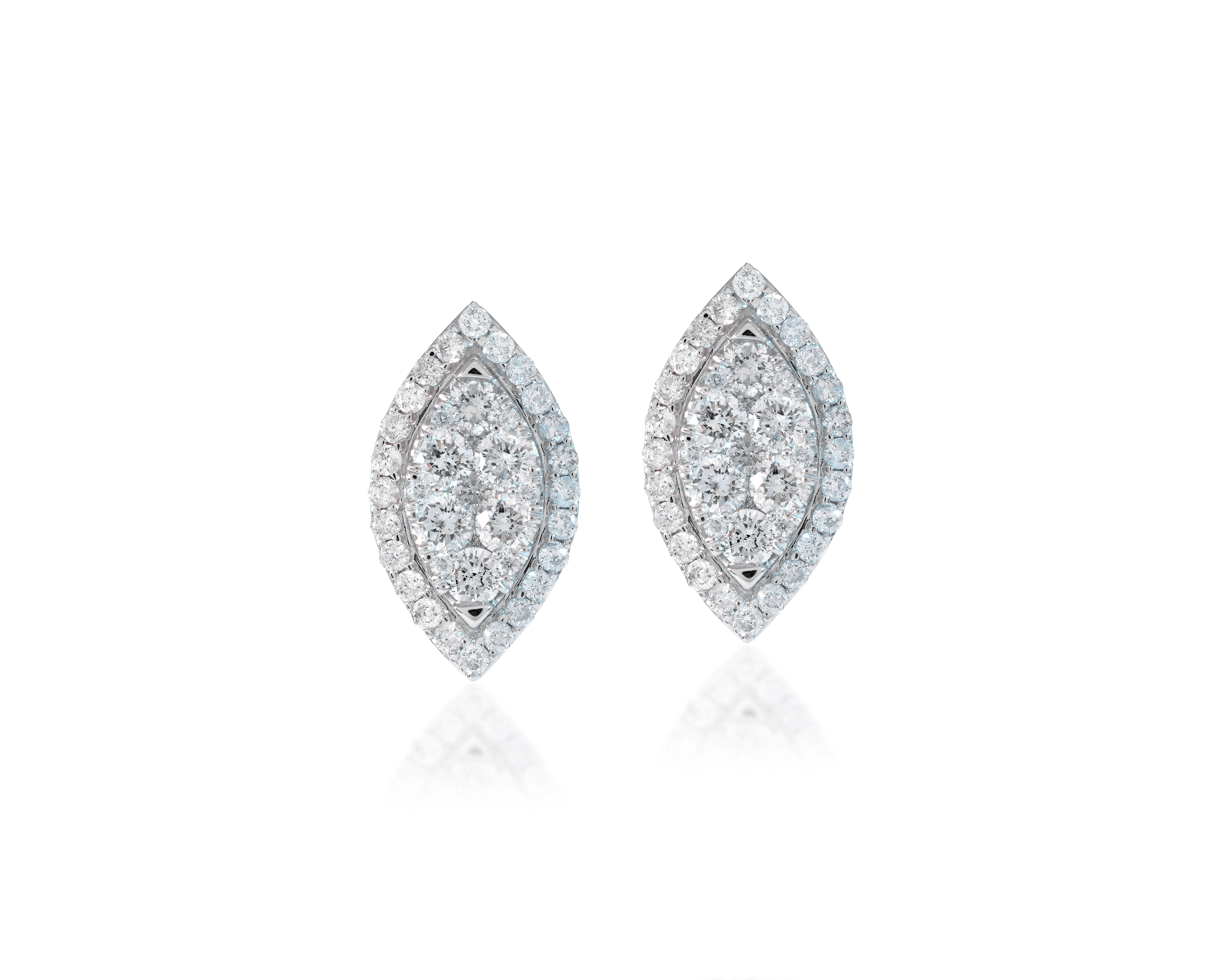 0.20 Carat Natural Cluster Diamond Earrings