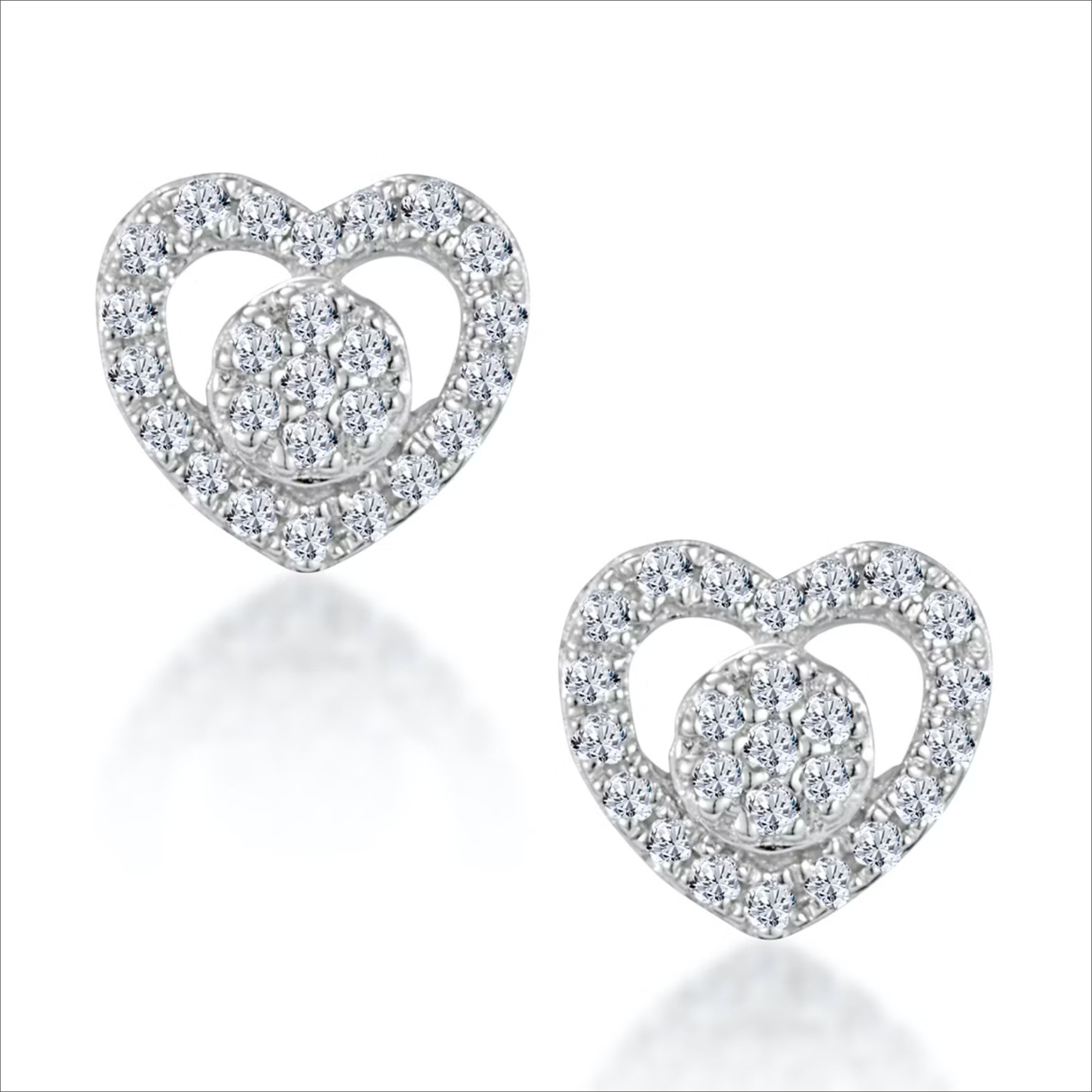 0.26 Carat Natural Cluster Diamond Earrings