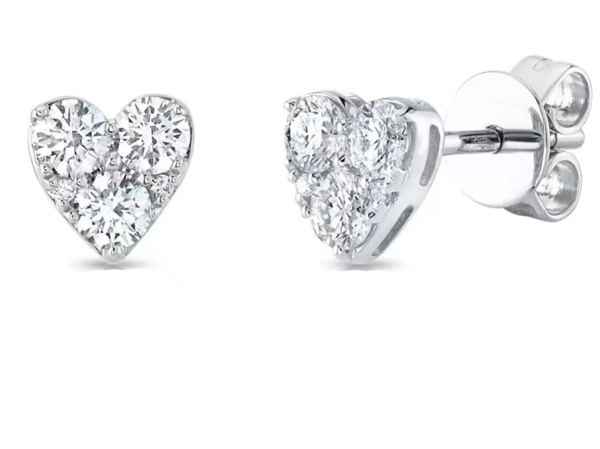0.65 Carat Natural Cluster Diamond Earrings