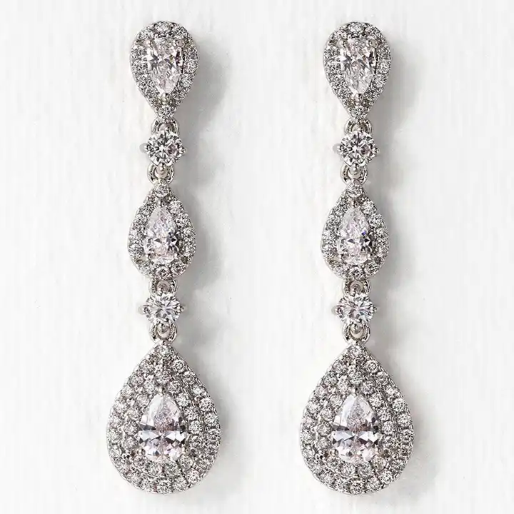 3.50 Carat Natural Designer Diamond Earrings