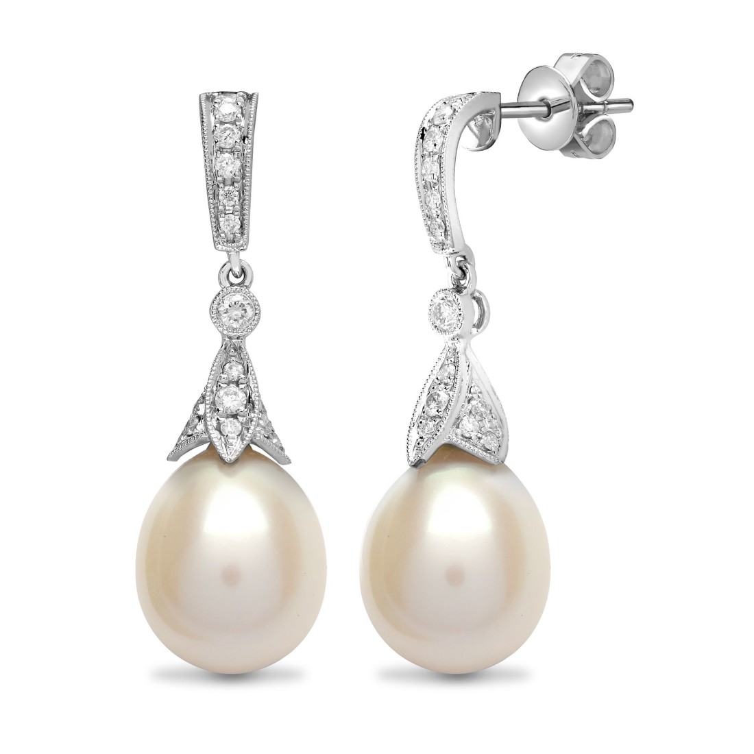 Pearl Round Cut Buna  in 18K Rose Gold