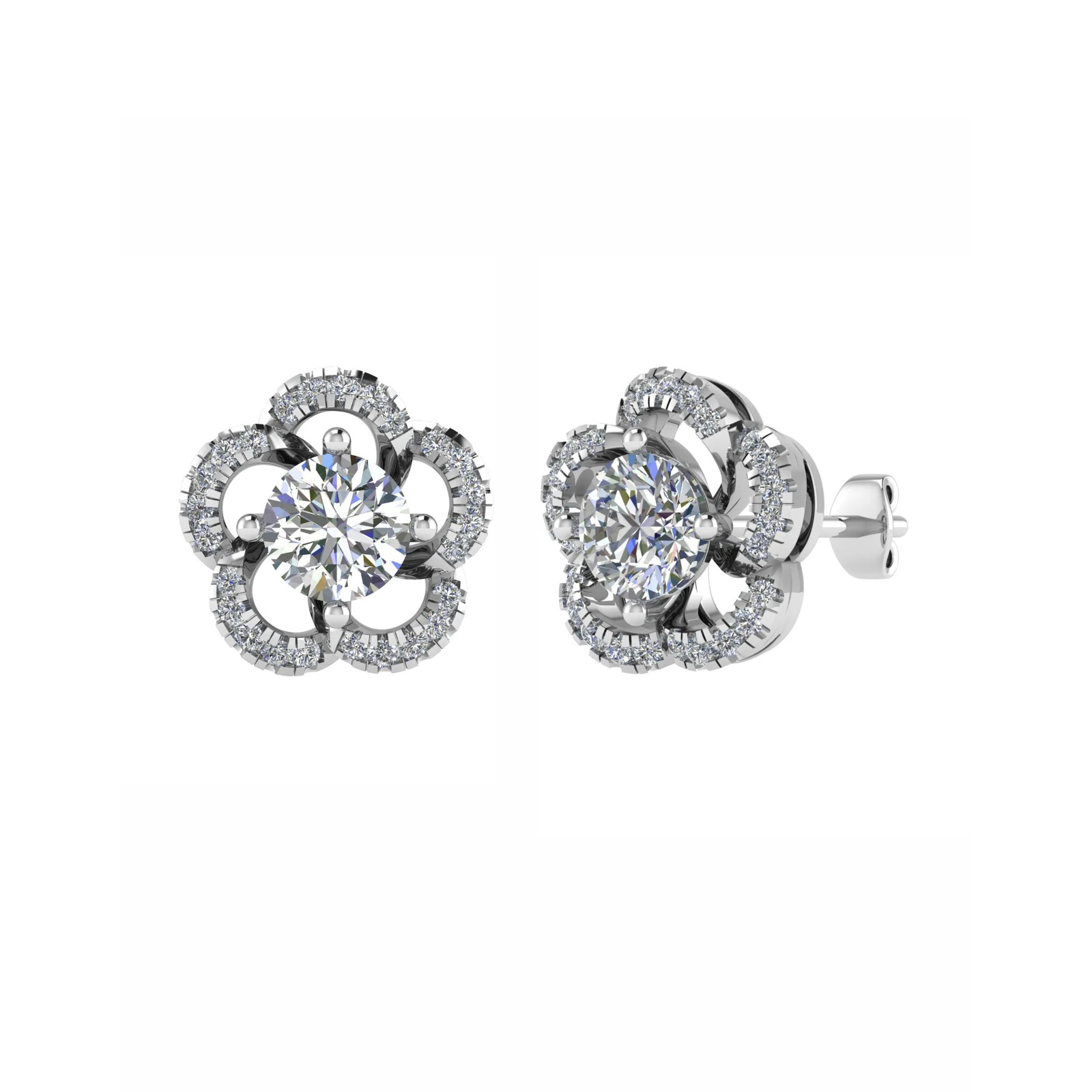 0.30 - 2.00 Carat Natural Cluster Diamond Earrings
