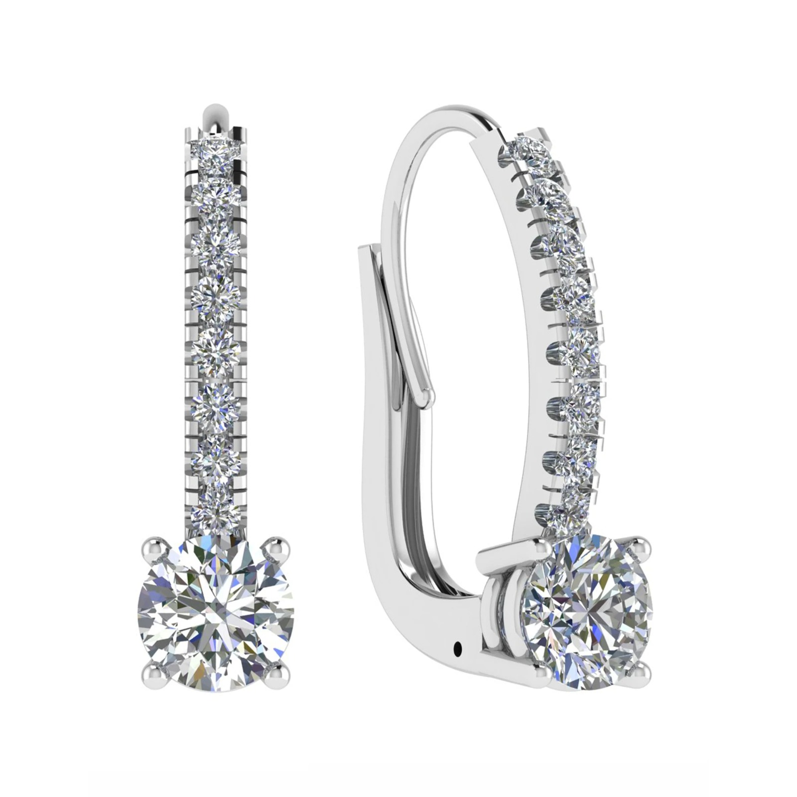 0.60 - 1.50 Carat Natural Hoop Diamond Earrings