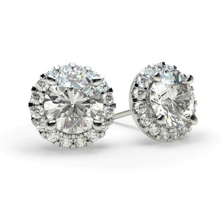 0.15 - 3.00 Carat Natural Halo Diamond Earrings
