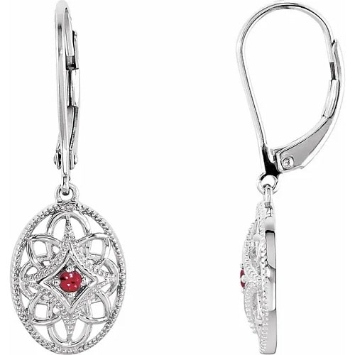 0.1 Ct Natural Ruby Round Cut Hildy  in Silver 925