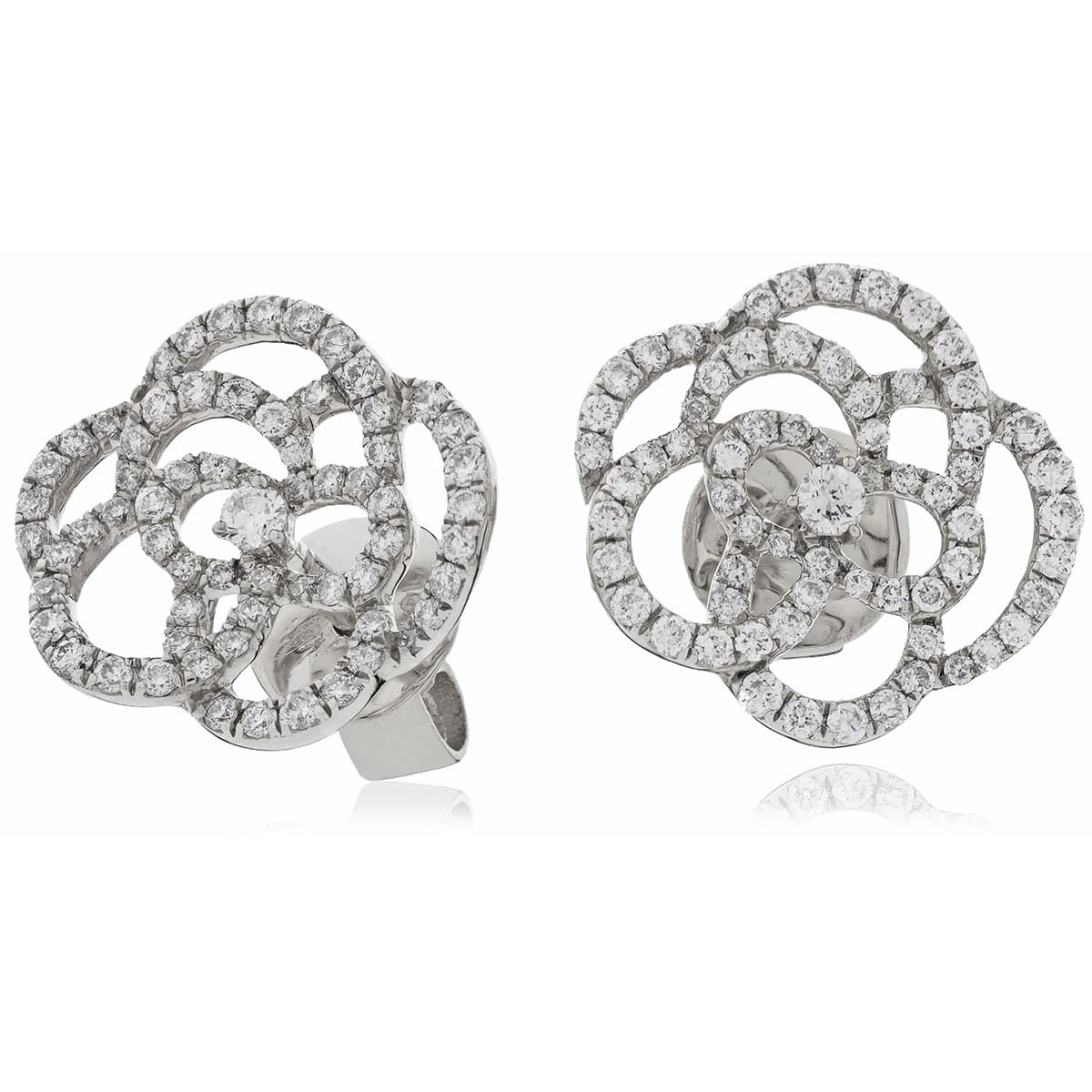 0.70 Carat Natural Cluster Diamond Earrings