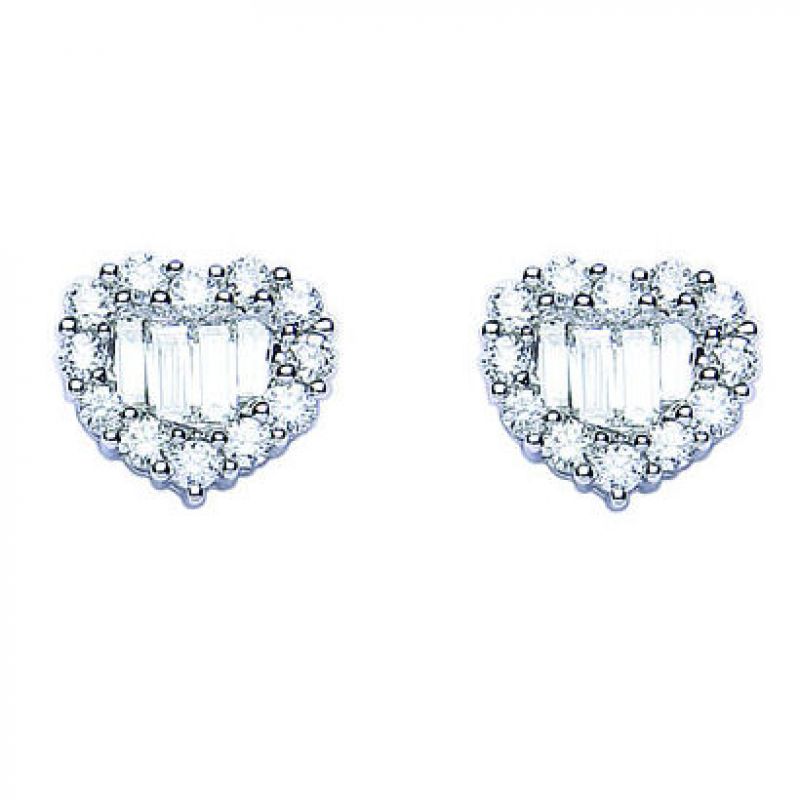 1.00 Carat Natural Cluster Diamond Earrings