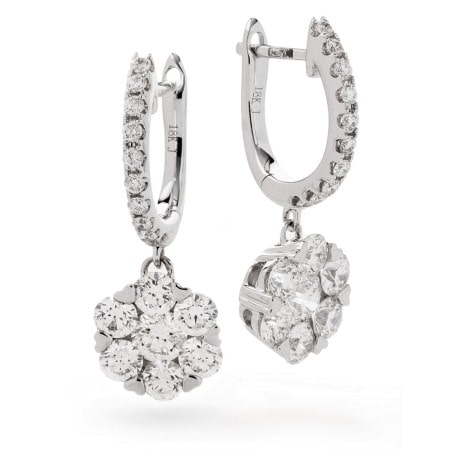 0.85 Carat Natural Drop Diamond Earrings