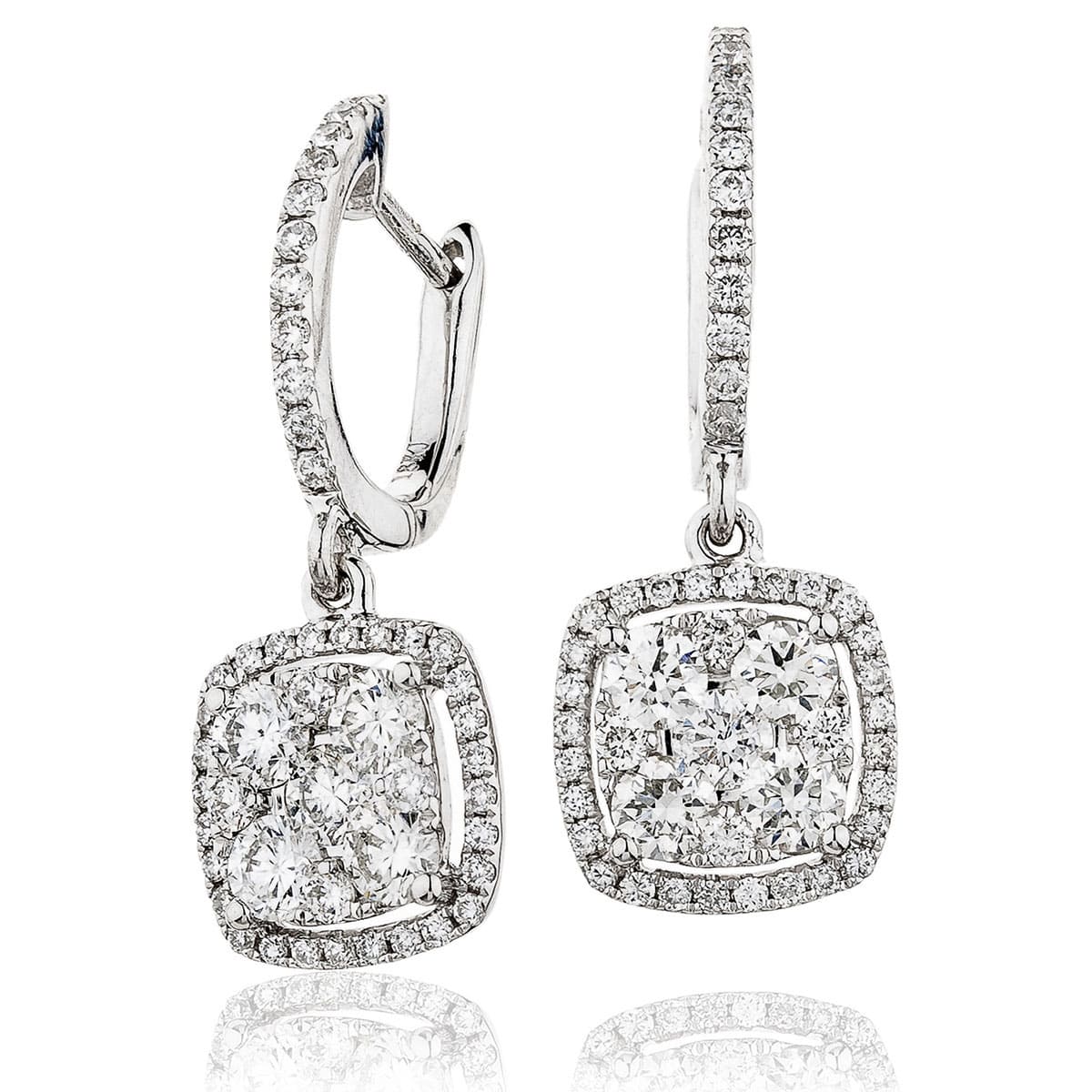 1.25 Carat Natural Drop Diamond Earrings