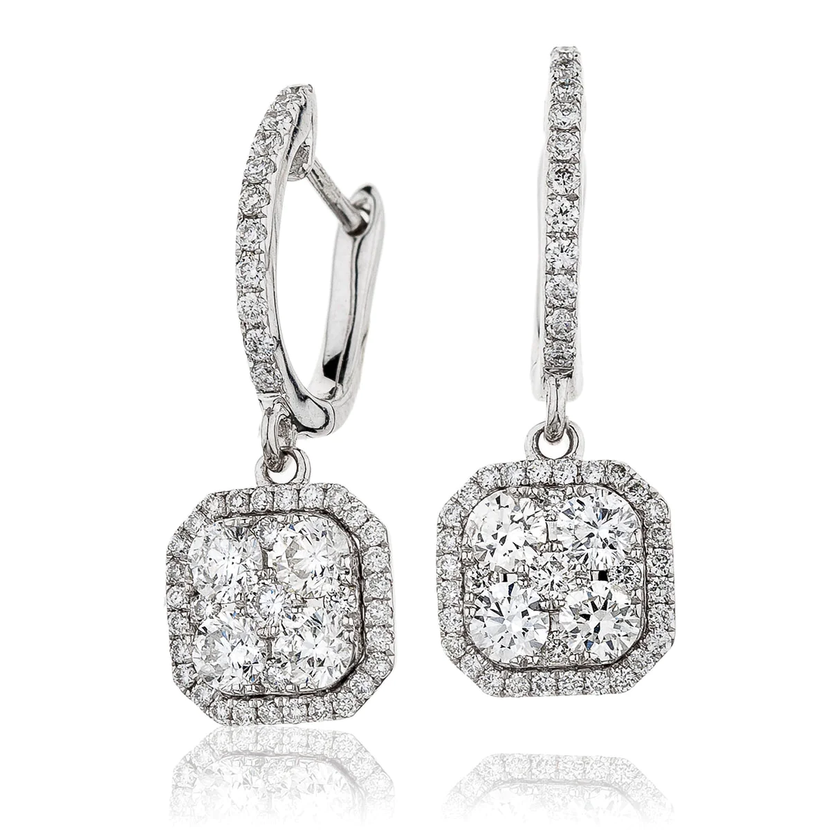 1.10 Carat Natural Drop Diamond Earrings
