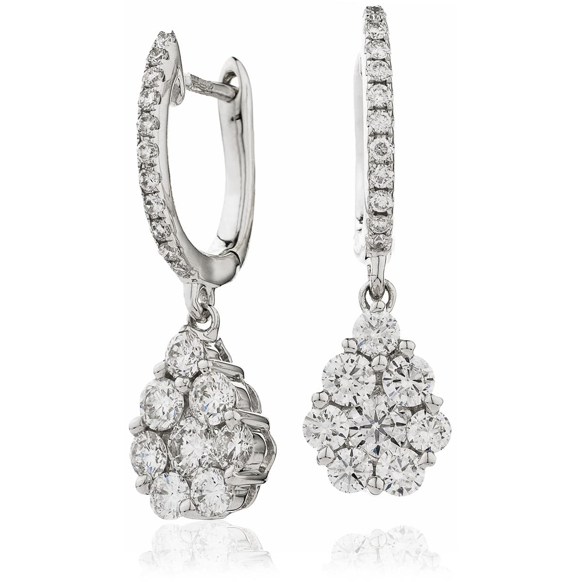 1.00 Carat Natural Drop Diamond Earrings