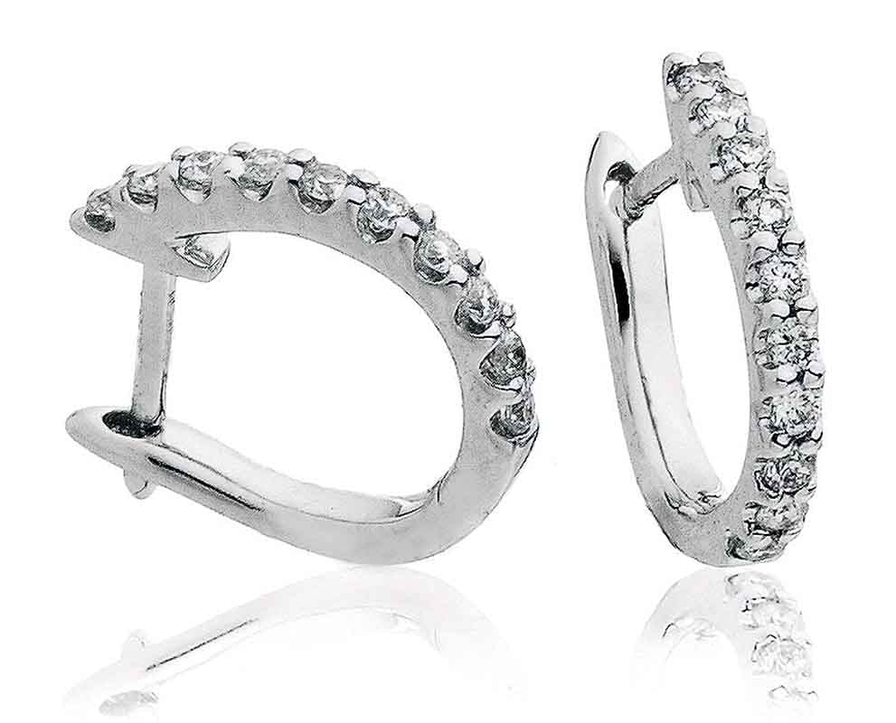 0.30 Carat Natural Hoop Diamond Earrings